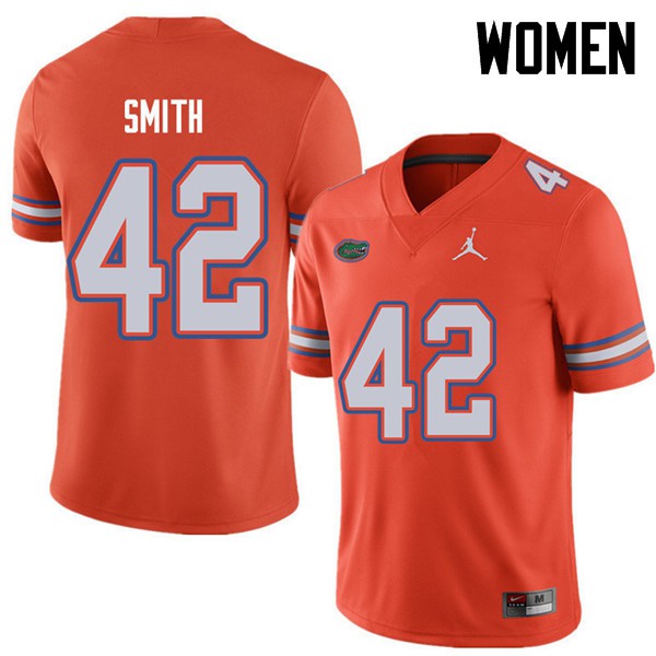 Jordan Brand Women #42 Jordan Smith Florida Gators College Football Jerseys Orange